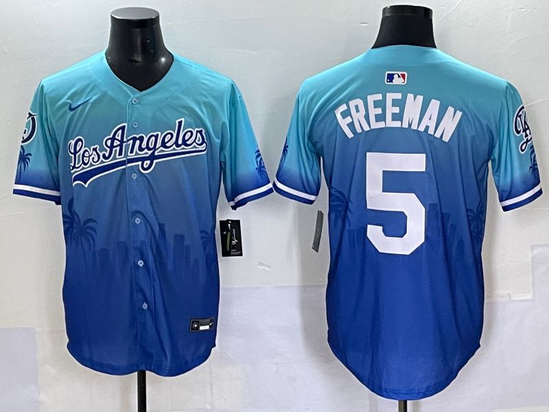 Men 2025 Los Angeles Dodgers #5 Freeman Blue Nike MLB Jersey Daoqite style 1->los angeles dodgers->MLB Jersey